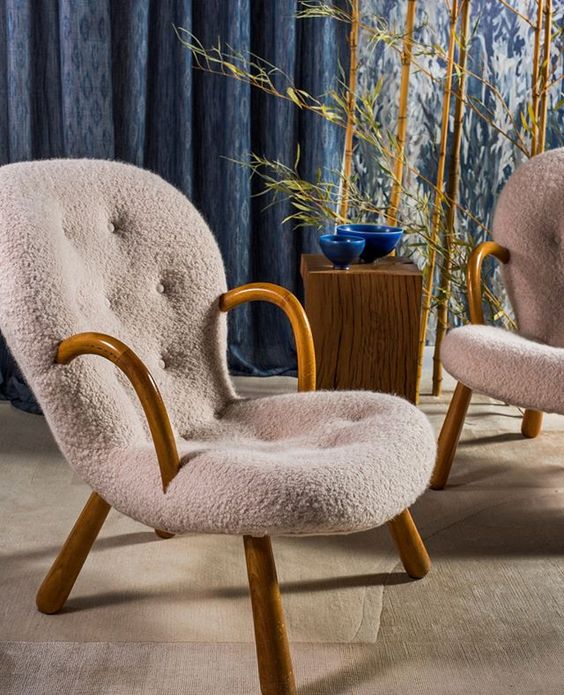 Gezellige fleece lounge-accentstoel