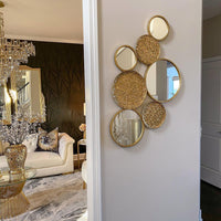 Wall Art Decorative Large Round Gold Mirror