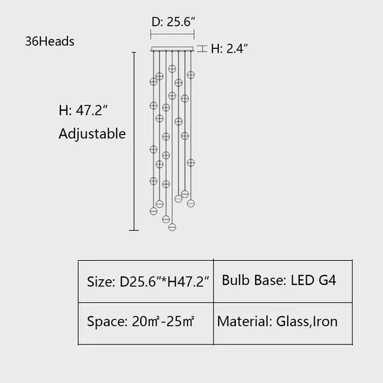 Rylight 7/14/26/36-lichte luchtbellen hangende kroonluchter