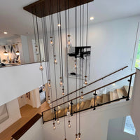 Modern Raindrop Crystal Chandelier with Rectangular Canopy