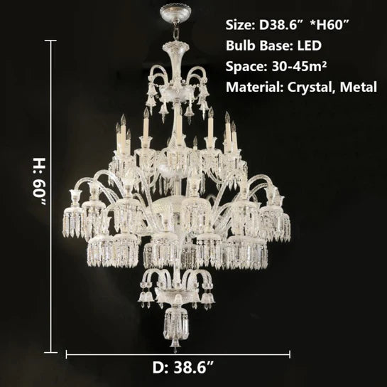 ثريا كريستالية كبيرة متعددة الطبقات من Rylight Luxury Royal