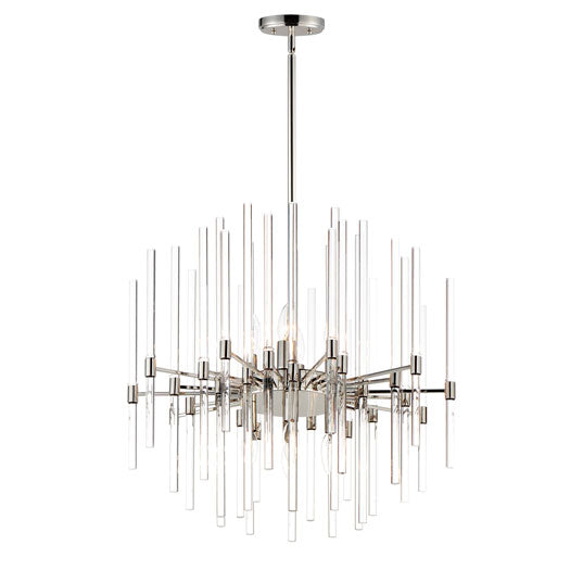 Rylight 8-lichts glazen staafkroonluchter