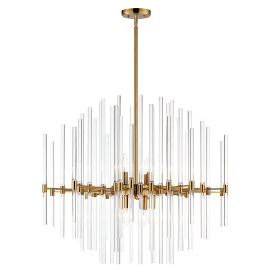 Rylight 8-lichts glazen staafkroonluchter