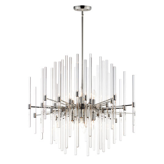 Rylight 8-lichts glazen staafkroonluchter