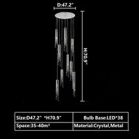 Rylight 7/9/12/18/21/27/38-Light Italian Modern Creative Silver Pendant Light Fixture
