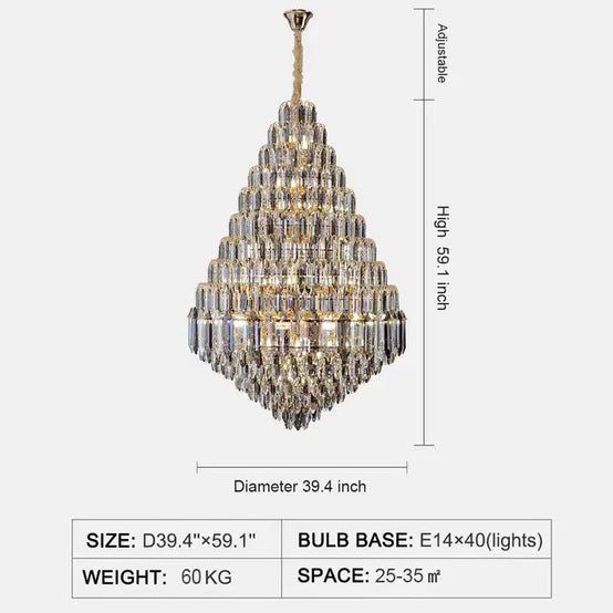 Rylight Smoky Gray&Clear Honycomb Crytsal Chandelier