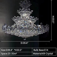 Rylight 4-laags bloemenkristallen kroonluchter