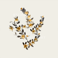 Luxury High-End Golden Magnolia Brass Branch Wall Decor