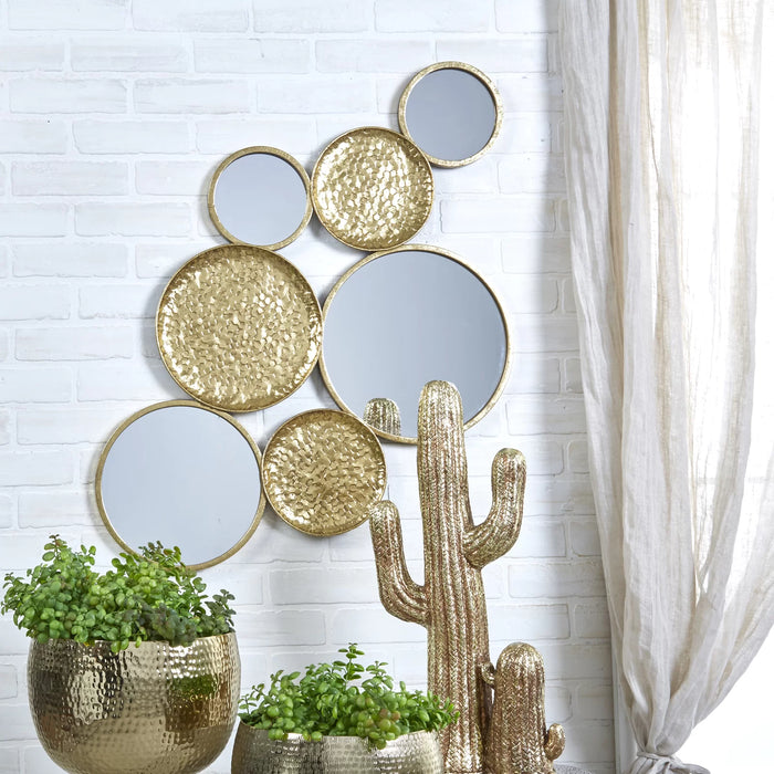 Muurkunst decoratieve grote ronde gouden spiegel