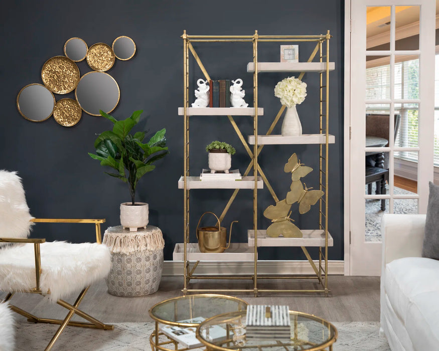 Muurkunst decoratieve grote ronde gouden spiegel