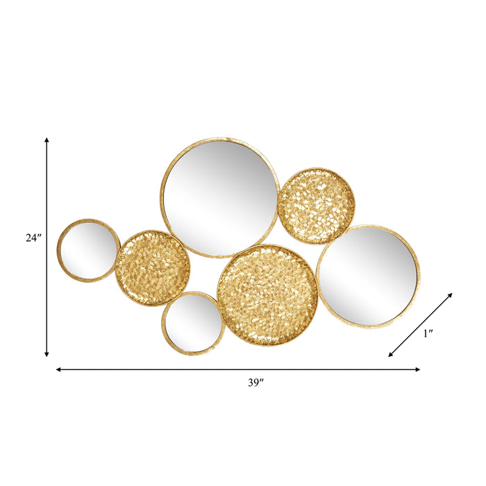 Muurkunst decoratieve grote ronde gouden spiegel