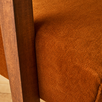Burgundy Velvet Walnut Accent Chair