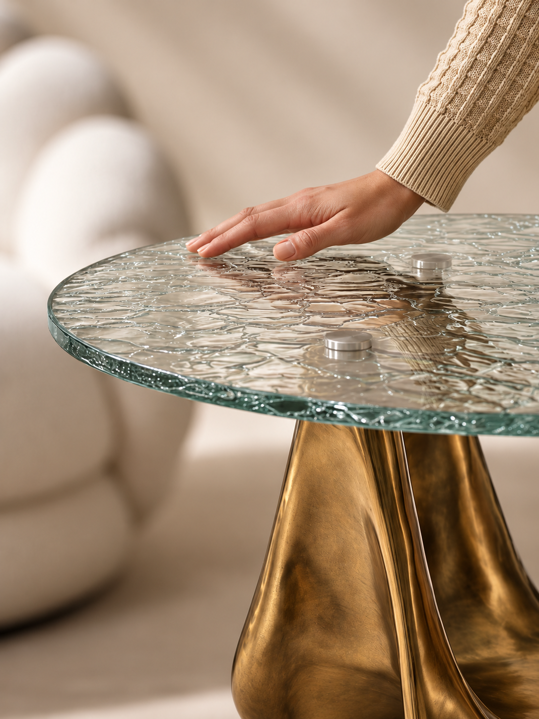 Mirage Sculptural Glass Side Table