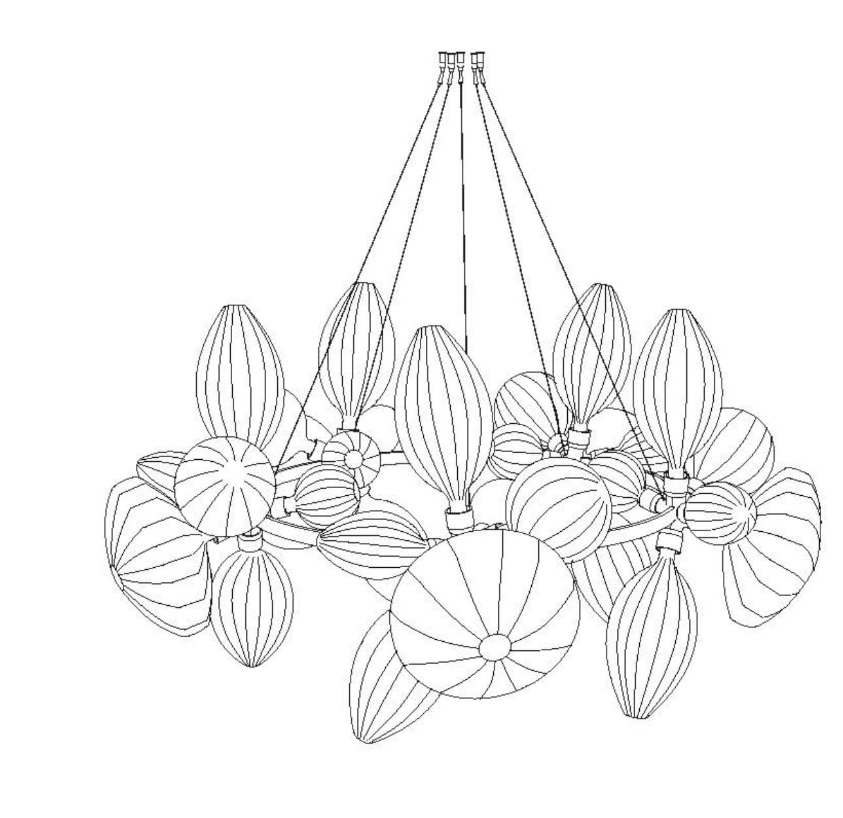 Rylight Clear/Smoked/Mixed Hand Blown Glass Chandelier