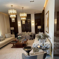 ثريا كريستالية ذات طراز فاخر من Rylight باللون الذهبي/الكروم