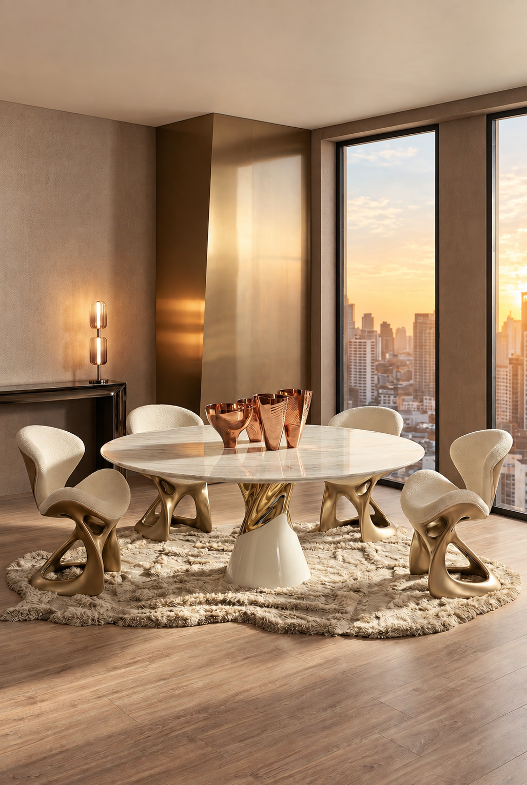 Aurelia Sculptural Marble Dining Table