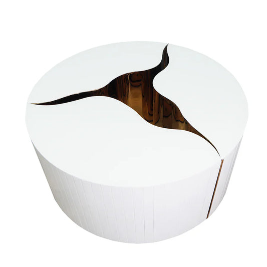 Rylight Luxe Gouden Crackle 3-delige Ronde Salontafel