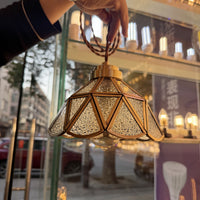 French Petal Amber Glass Cluster Chandelier