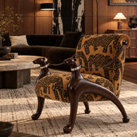 Sculptural Hound Arm Tiger Mountain Chair