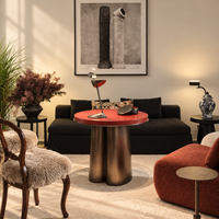 Vermilion Red Sculptural Coffee Table