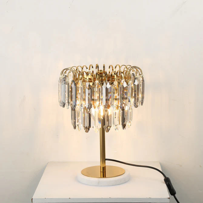 Rylight Smoky Gray&Clear Crystal Table Lamp