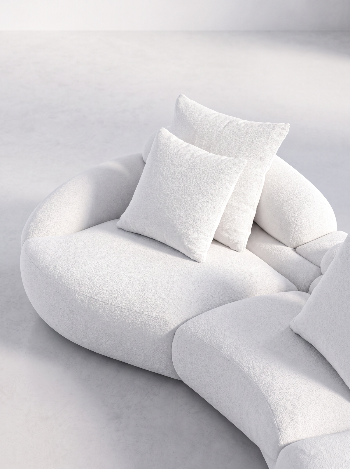 Avelune Sculptural Chenille Sofa