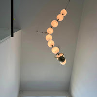 Rylight Modern Simple Acrylic Pearl Necklace Chandelier