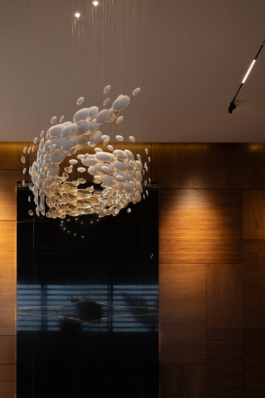 Rylight Modern Artistic Unique Golden Dragon Egg Pendant Ceiling Light Fixture