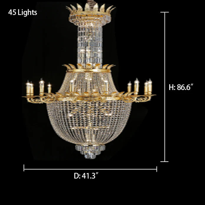 Rylight 1/3-laags Empire Candle-kristallen kroonluchter met meerdere niveaus