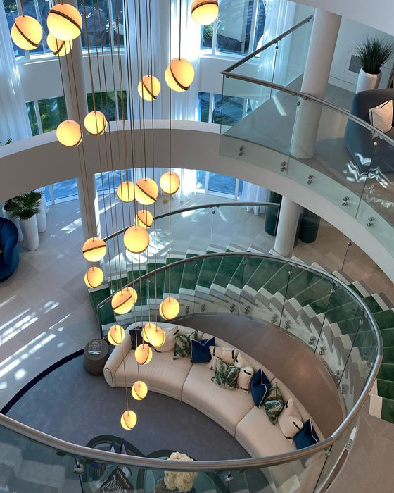 Rylight Modern Floating Acrylic Balls Chandelier
