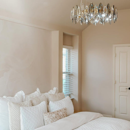 ثريا كريستال فاخرة على شكل ورقة شجر لغرفة المعيشة/غرفة الطعام الحديثة