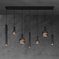 Rylight 6/7-Light Minimalist Bulbs and Columns Pendant