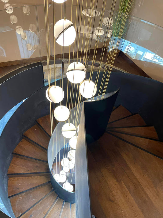 Rylight moderne zwevende kroonluchter met acrylbollen