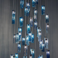 Rylight 1/25/60/84-الضوء الملونة مستطيل العنقودية بلاط زجاجي قلادة/الثريا