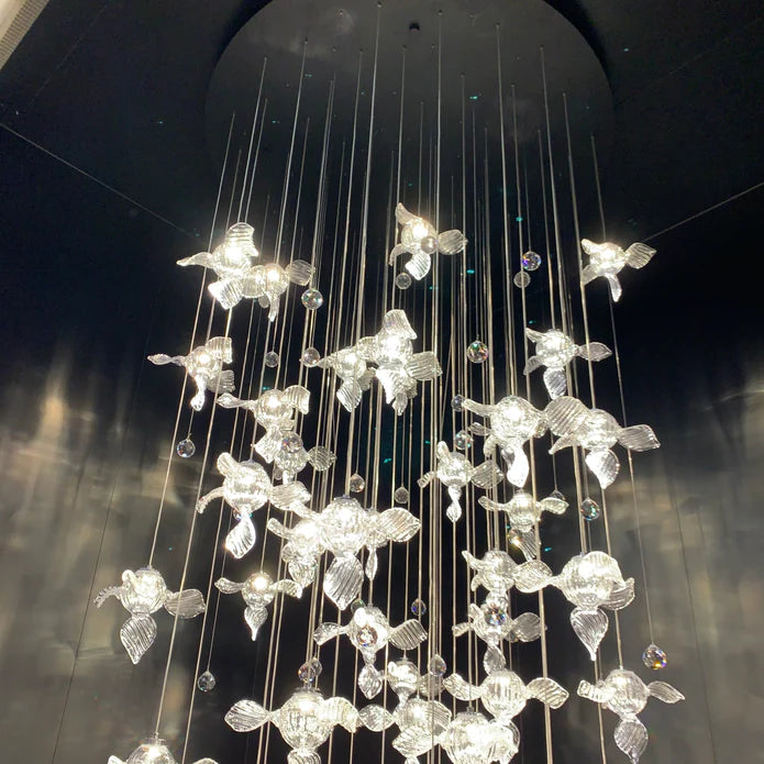 ثريا كريستالية من Rylight على الطراز الحديث تشبه المروحة