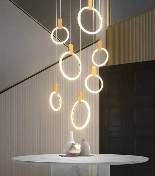 Nordic Postmoderne Multi-Rings Draaibare Creatieve Voor Trap/Woonkamer