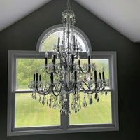 ثريا شموع كريستالية فاخرة من Rylight ذات 3 طبقات و24 مصباحًا