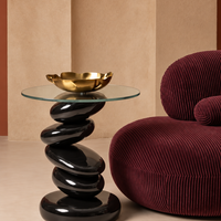 Cairn Noir Sculptural Side Table