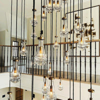Modern Raindrop Crystal Chandelier with Rectangular Canopy