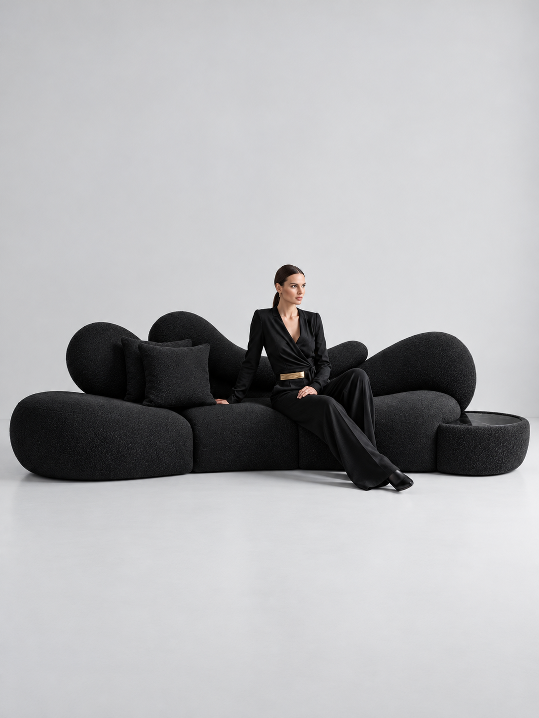 Nocturne Sculptural Bouclé Sofa