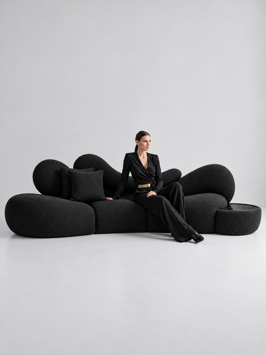 Nocturne Sculptural Bouclé Sofa