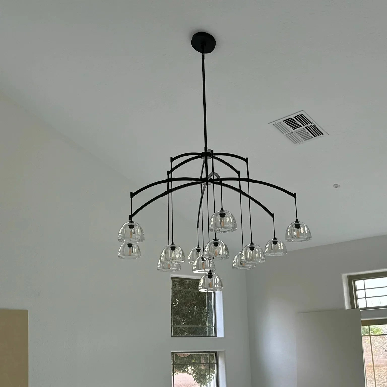 Moderne ronde regendruppel glazen kroonluchter 