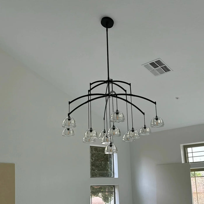 Modern Round Raindrop Glass Chandelier