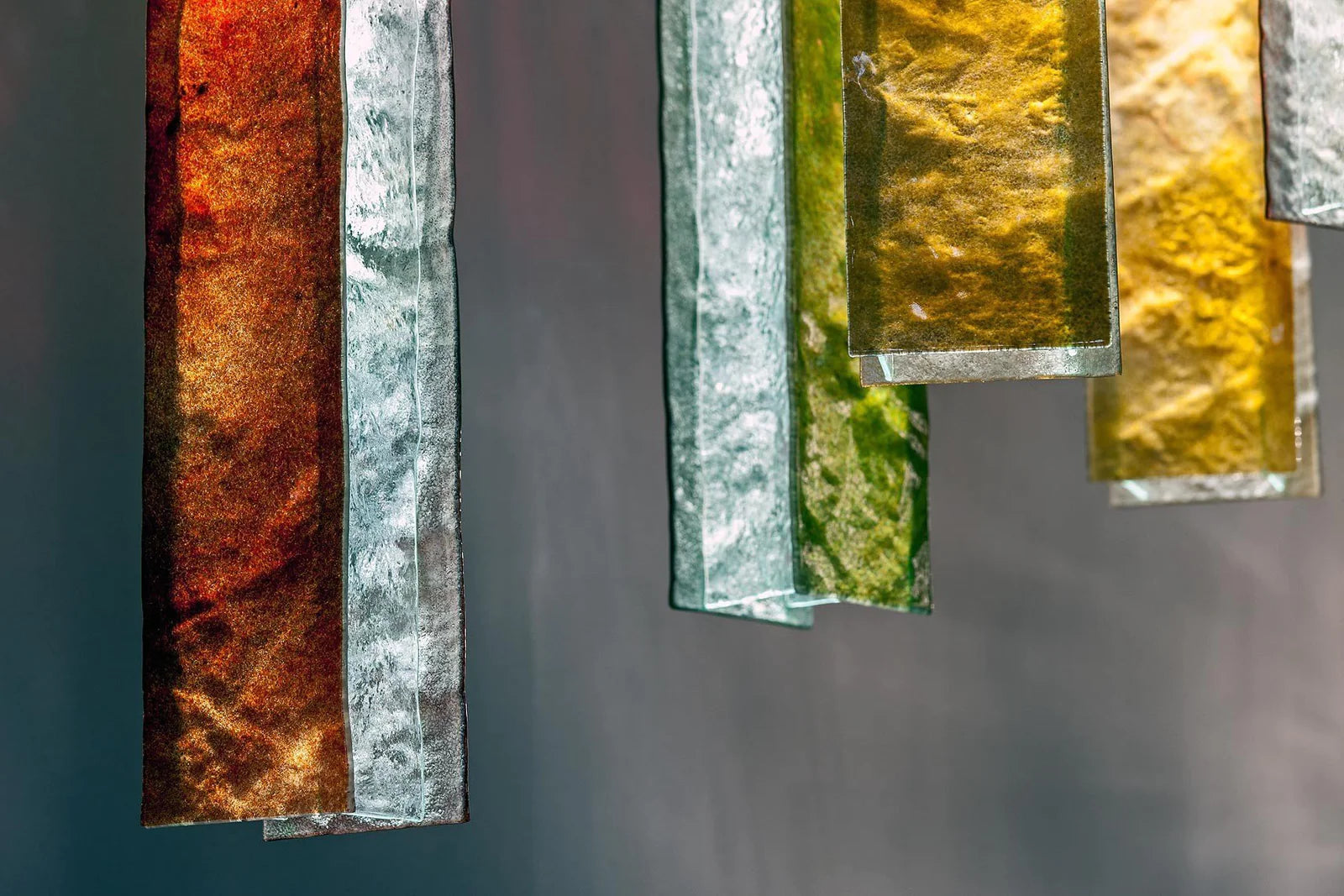 Rylight 1/25/60/84-الضوء الملونة مستطيل العنقودية بلاط زجاجي قلادة/الثريا