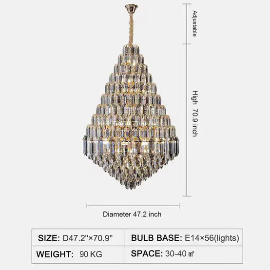 Rylight Smoky Gray&Clear Honycomb Crytsal Chandelier