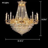 Rylight 1/3-Layer Empire Candle Crystal Multi-tiered Chandelier