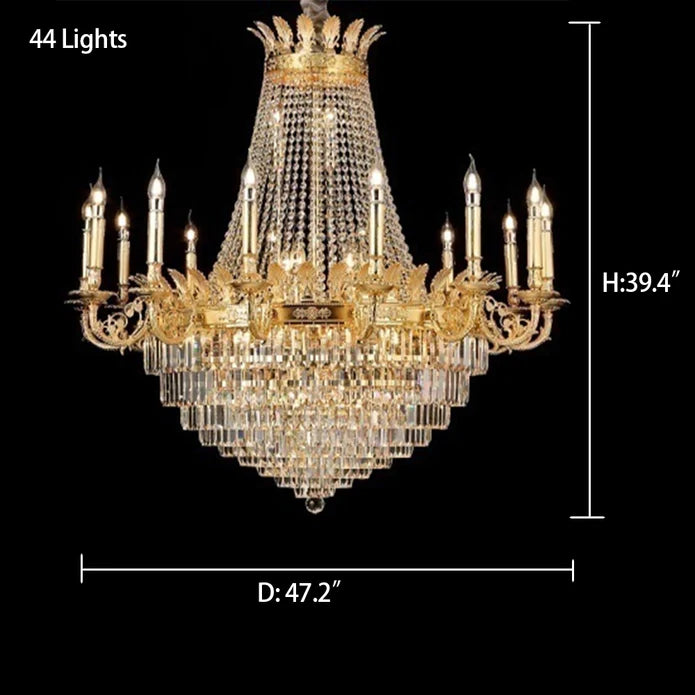 Rylight 1/3-laags Empire Candle-kristallen kroonluchter met meerdere niveaus