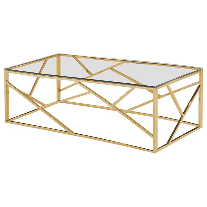 Rylight Stainless Steel Living Room End Table in Gold/Silver Finish