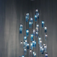 Rylight 1/25/60/84-الضوء الملونة مستطيل العنقودية بلاط زجاجي قلادة/الثريا