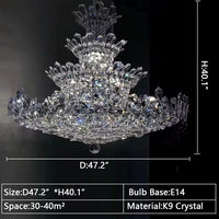 Rylight 4-laags bloemenkristallen kroonluchter